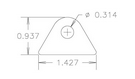 4130 3/16" THK, 5/16" HOLE, 9/16" HT, STRAIGHT CHASSIS TAB - QTY 20